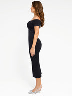 Off-Shoulder Fitted Mid-Length Formal Shaping Dress