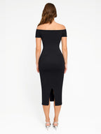 Off-Shoulder Fitted Mid-Length Formal Shaping Dress