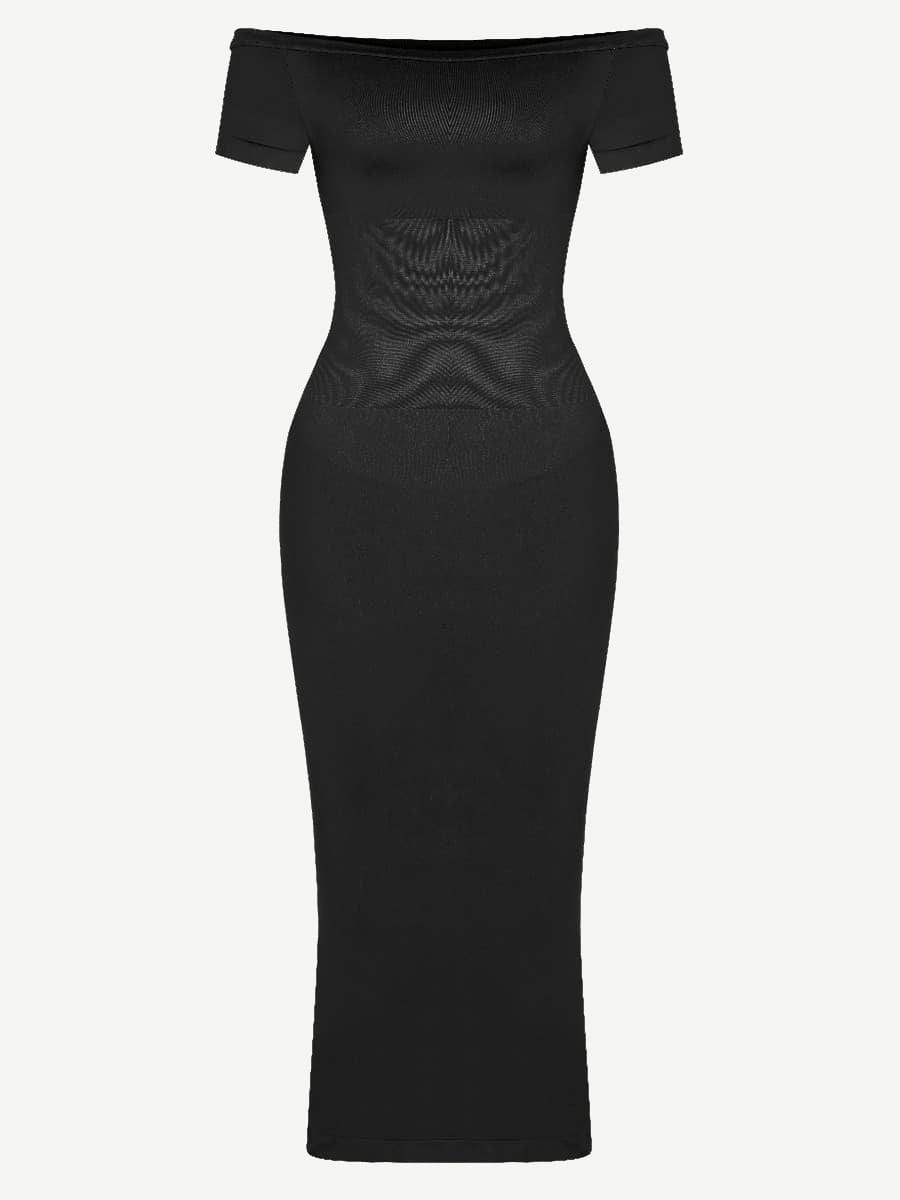 Off-Shoulder Fitted Mid-Length Formal Shaping Dress - Auxieswear