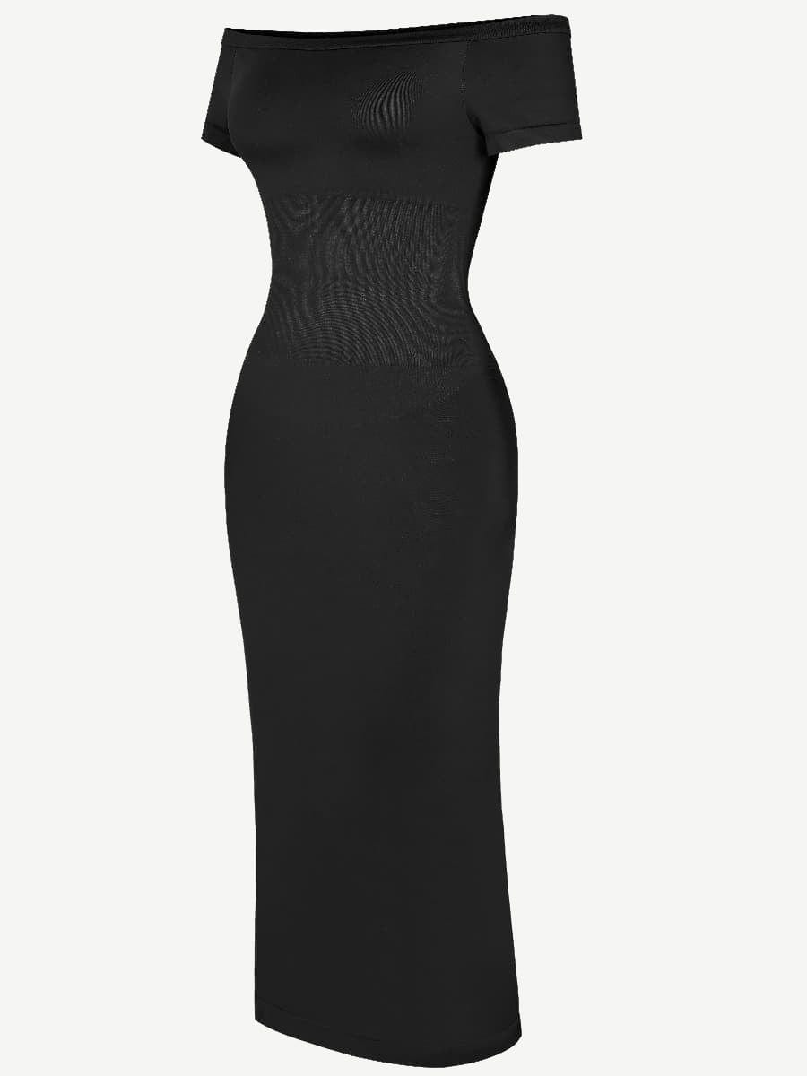 Off-Shoulder Fitted Mid-Length Formal Shaping Dress - Auxieswear