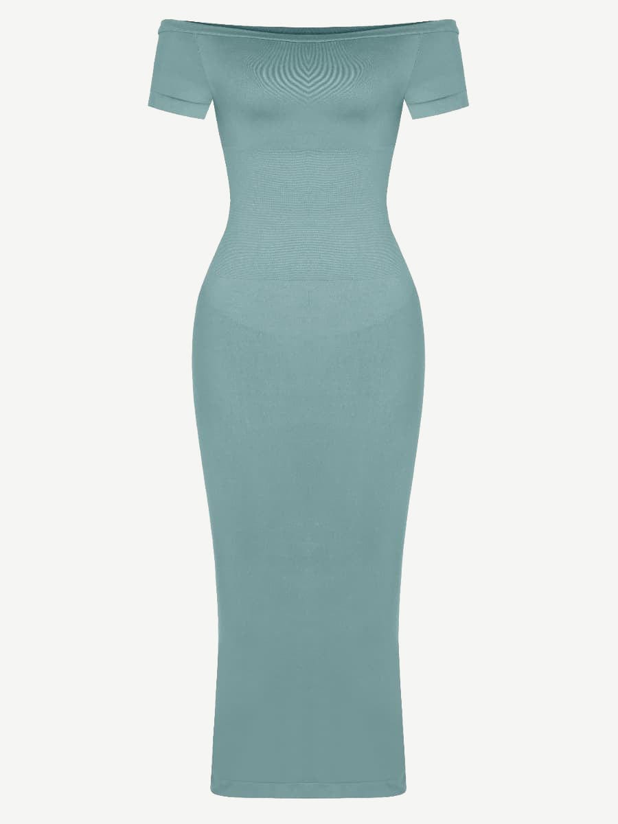 Off-Shoulder Fitted Mid-Length Formal Shaping Dress