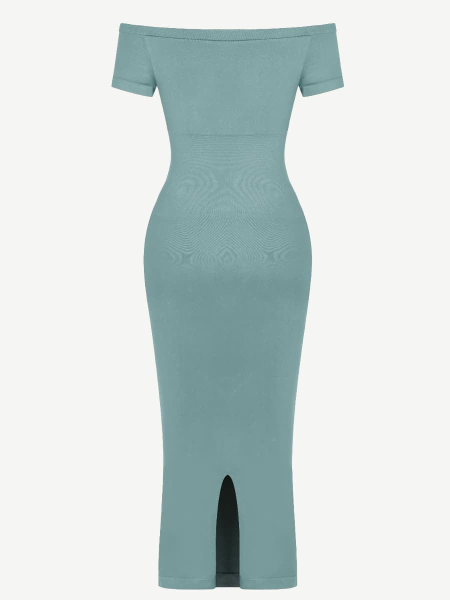 Off-Shoulder Fitted Mid-Length Formal Shaping Dress
