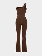 Off-Shoulder Shaping Jumpsuit with Flared Legs