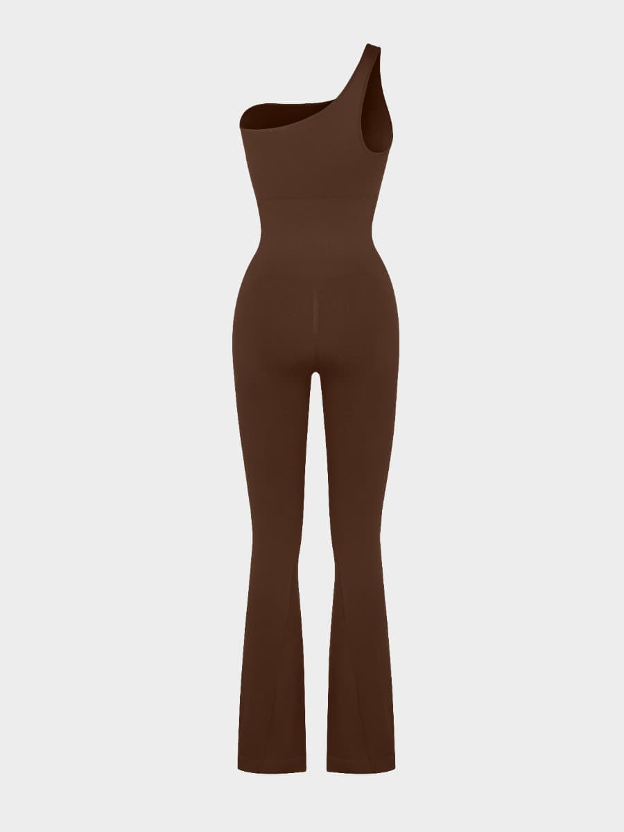 Off-Shoulder Shaping Jumpsuit with Flared Legs