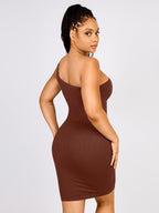 One-Shoulder Design Waist Sculpting Dress