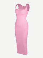 Waist Control Long Shaping Dress With Spaghetti Straps