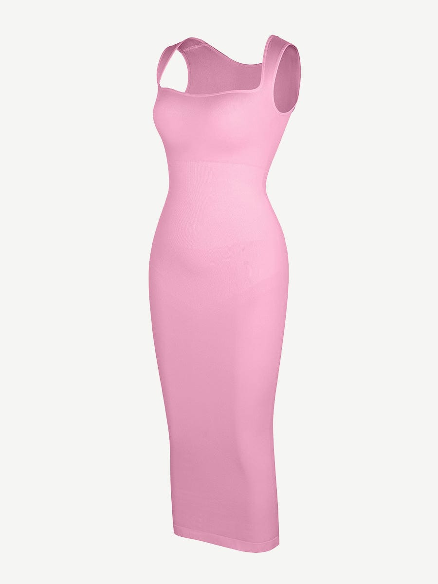 Waist Control Long Shaping Dress With Spaghetti Straps