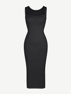 Waist Control Long Shaping Dress With Spaghetti Straps