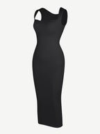 Waist Control Long Shaping Dress With Spaghetti Straps