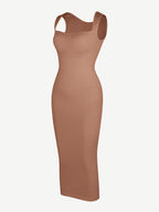 Waist Control Long Shaping Dress With Spaghetti Straps