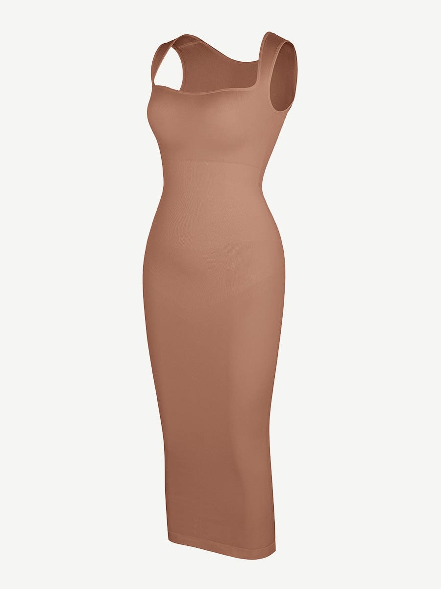 Waist Control Long Shaping Dress With Spaghetti Straps