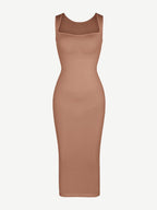Waist Control Long Shaping Dress With Spaghetti Straps