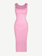 Waist Control Long Shaping Dress With Spaghetti Straps