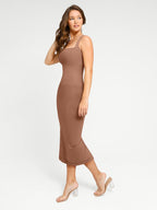 Waist Control Long Shaping Dress With Spaghetti Straps