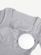 Retro Square Neck Waist Control Dress With Removable Bra Pads