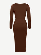 Retro Square Neck Waist Control Dress With Removable Bra Pads