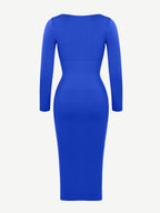 Retro Square Neck Waist Control Dress With Removable Bra Pads