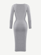 Retro Square Neck Waist Control Dress With Removable Bra Pads