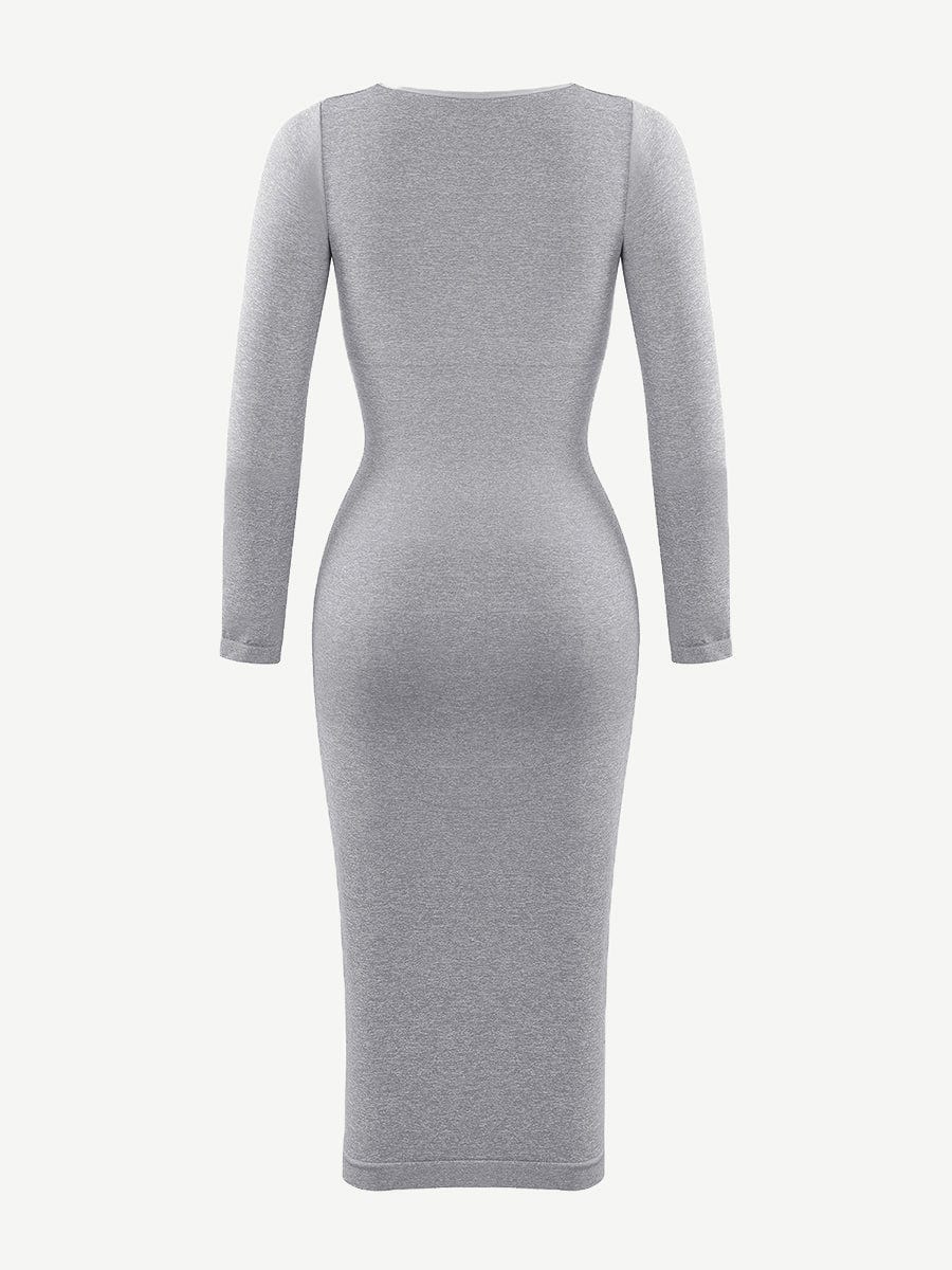 Retro Square Neck Waist Control Dress With Removable Bra Pads