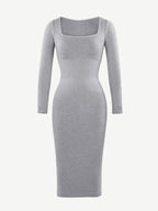 Retro Square Neck Waist Control Dress With Removable Bra Pads