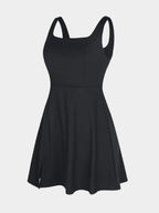 Mid-Thigh Waist Control Dress with Built-In Shorts