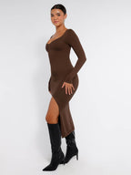 High Side Slit Bust & Tummy Shaping Dress