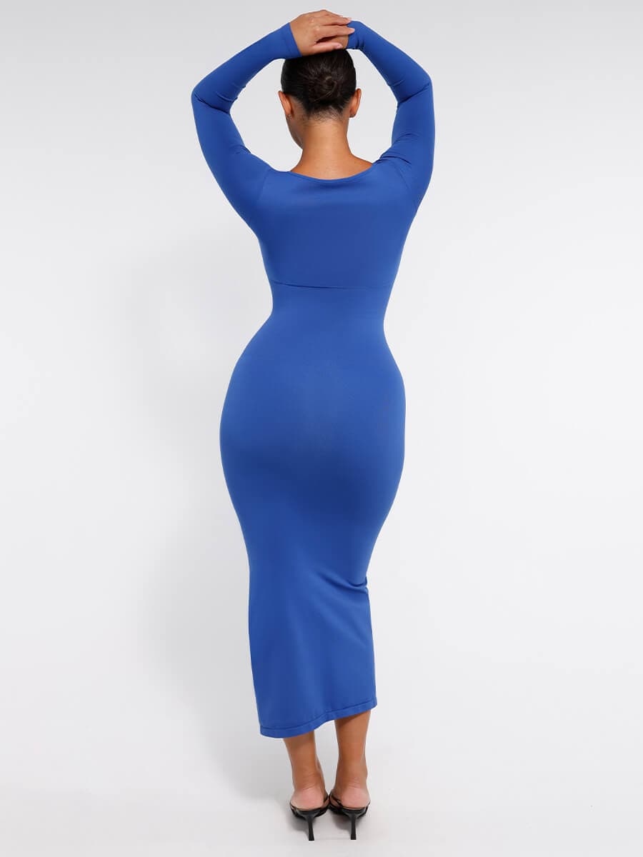 High Side Slit Bust & Tummy Shaping Dress - Auxieswear