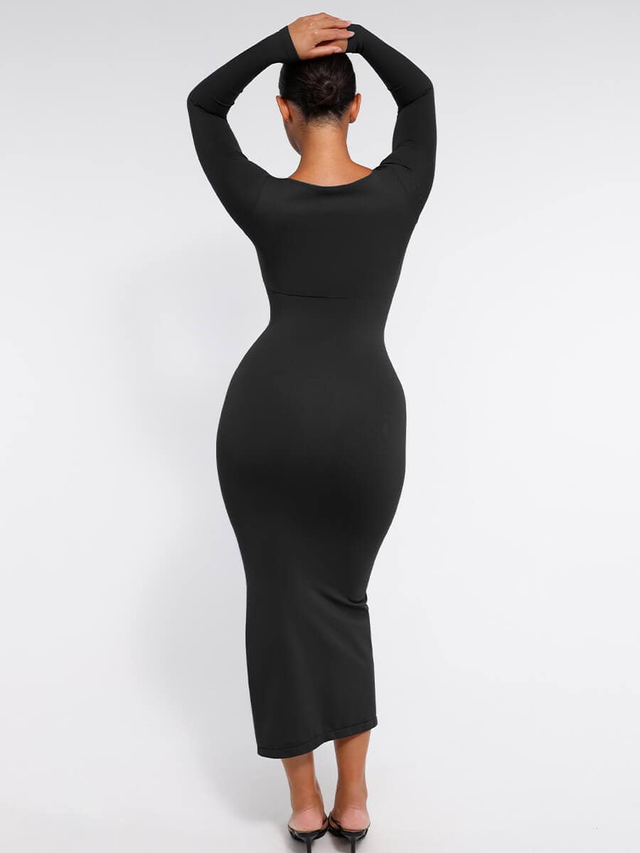 High Side Slit Bust & Tummy Shaping Dress - Auxieswear