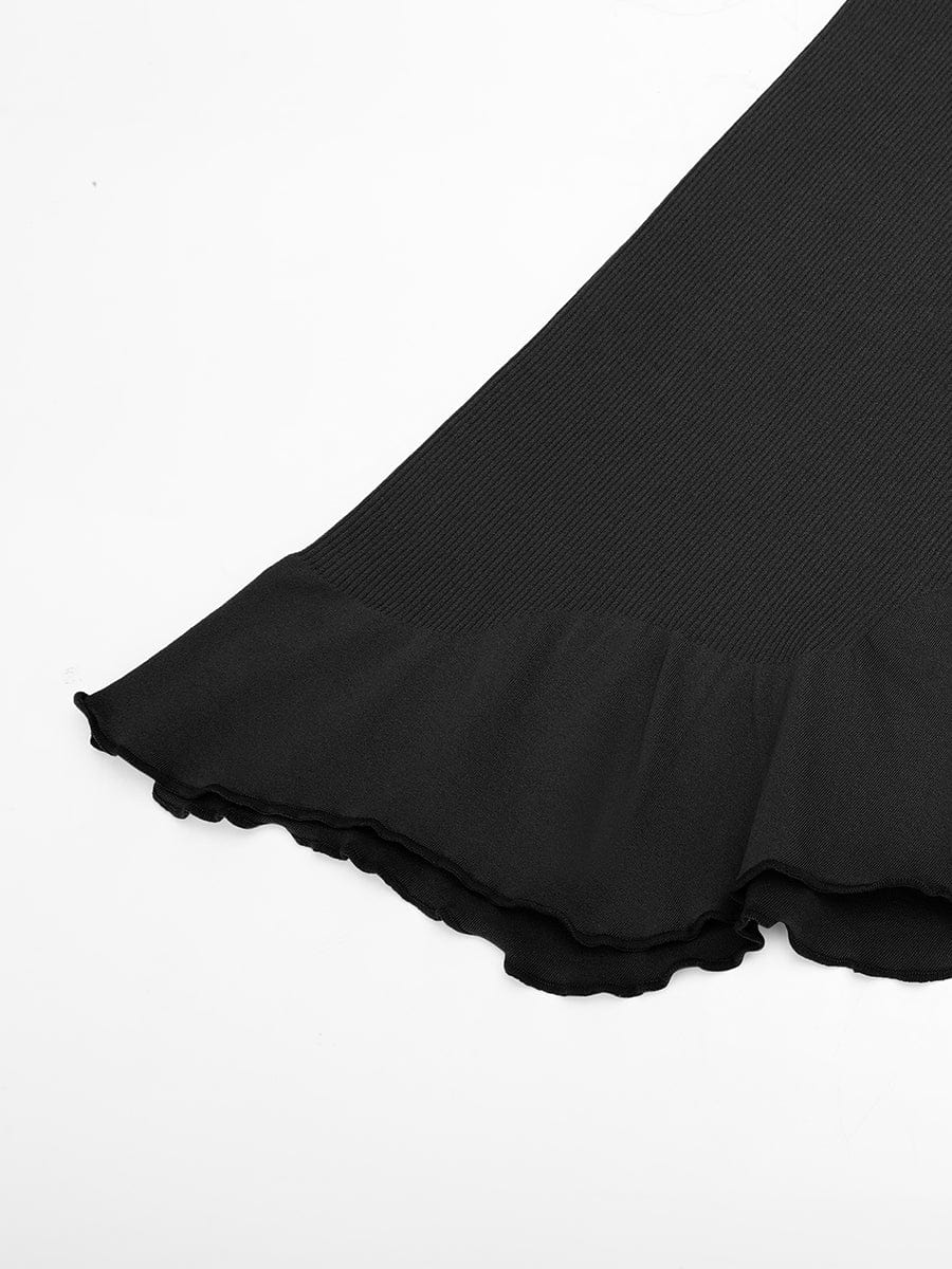 Sleeveless Midi Dress with Asymmetrical Ruffle Hem - Auxieswear