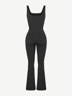 Square Neck U-Back Design Flared Jumpsuit