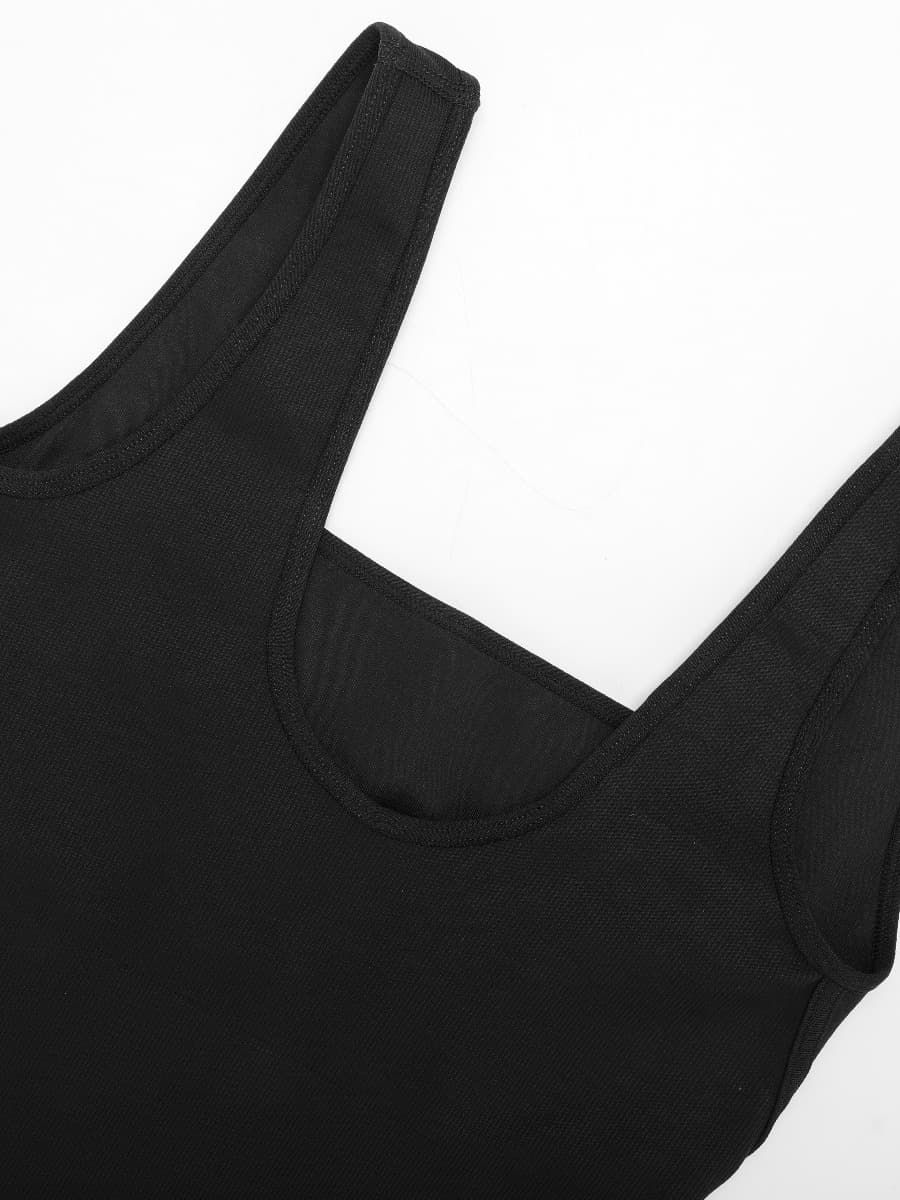 Square Neck U-Back Design Flared Jumpsuit