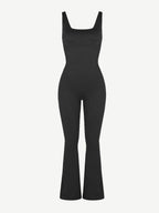 Square Neck U-Back Design Flared Jumpsuit
