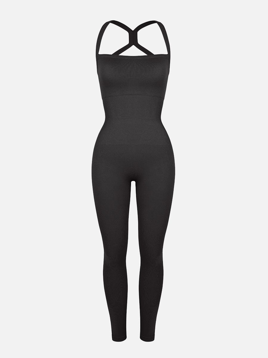 2 in 1 Waist & Tummy Control Bra-free Sports Jumpsuit - Auxieswear