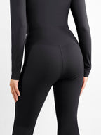 High-Rise Tummy Control Flare Pants with Split Hem