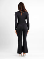 High-Rise Tummy Control Flare Pants with Split Hem