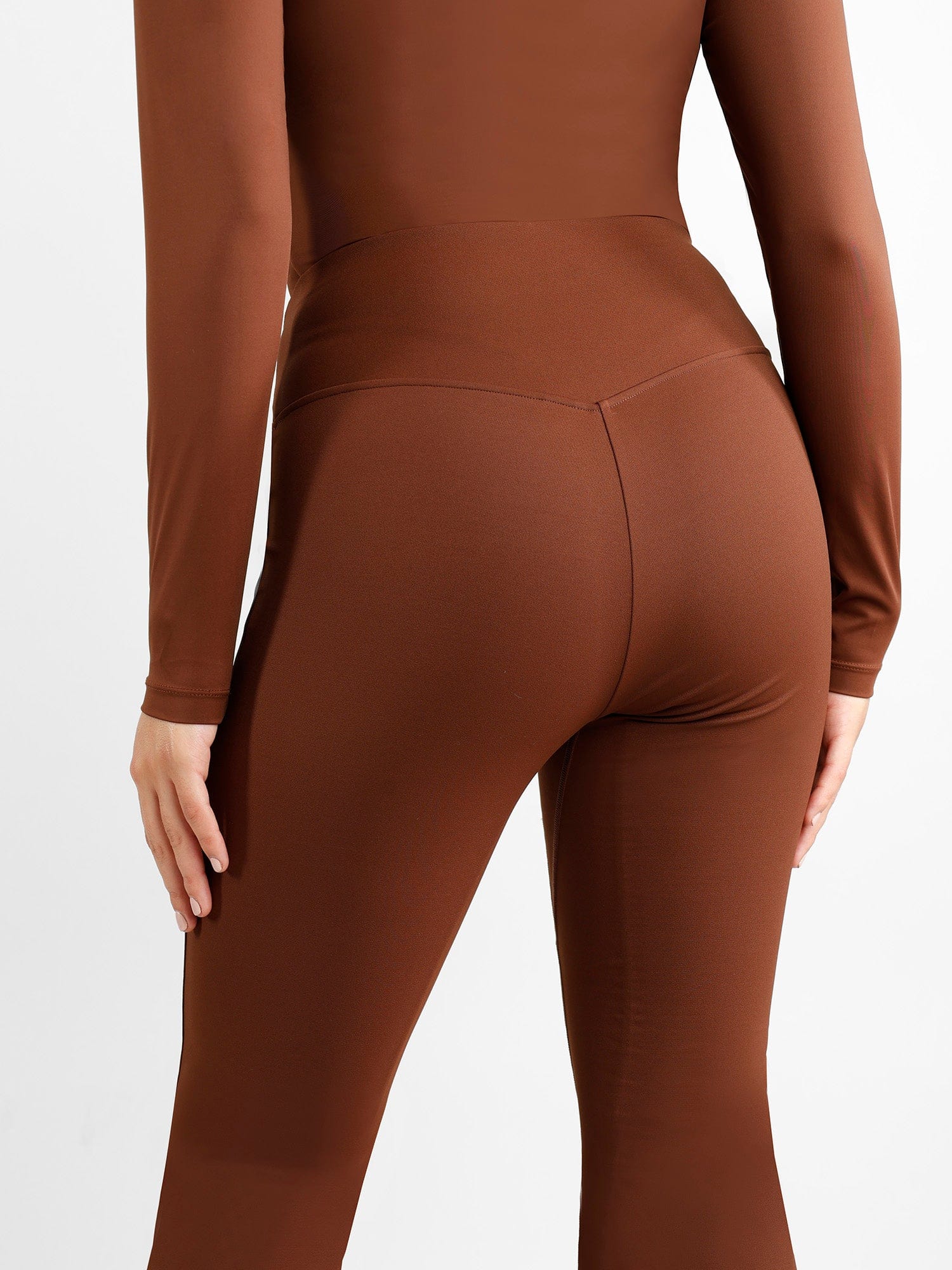 High-Rise Tummy Control Flare Pants with Split Hem