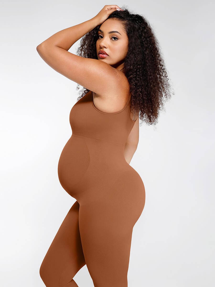 Back Lifting Abdominal Support Maternity Jumpsuit - Auxieswear