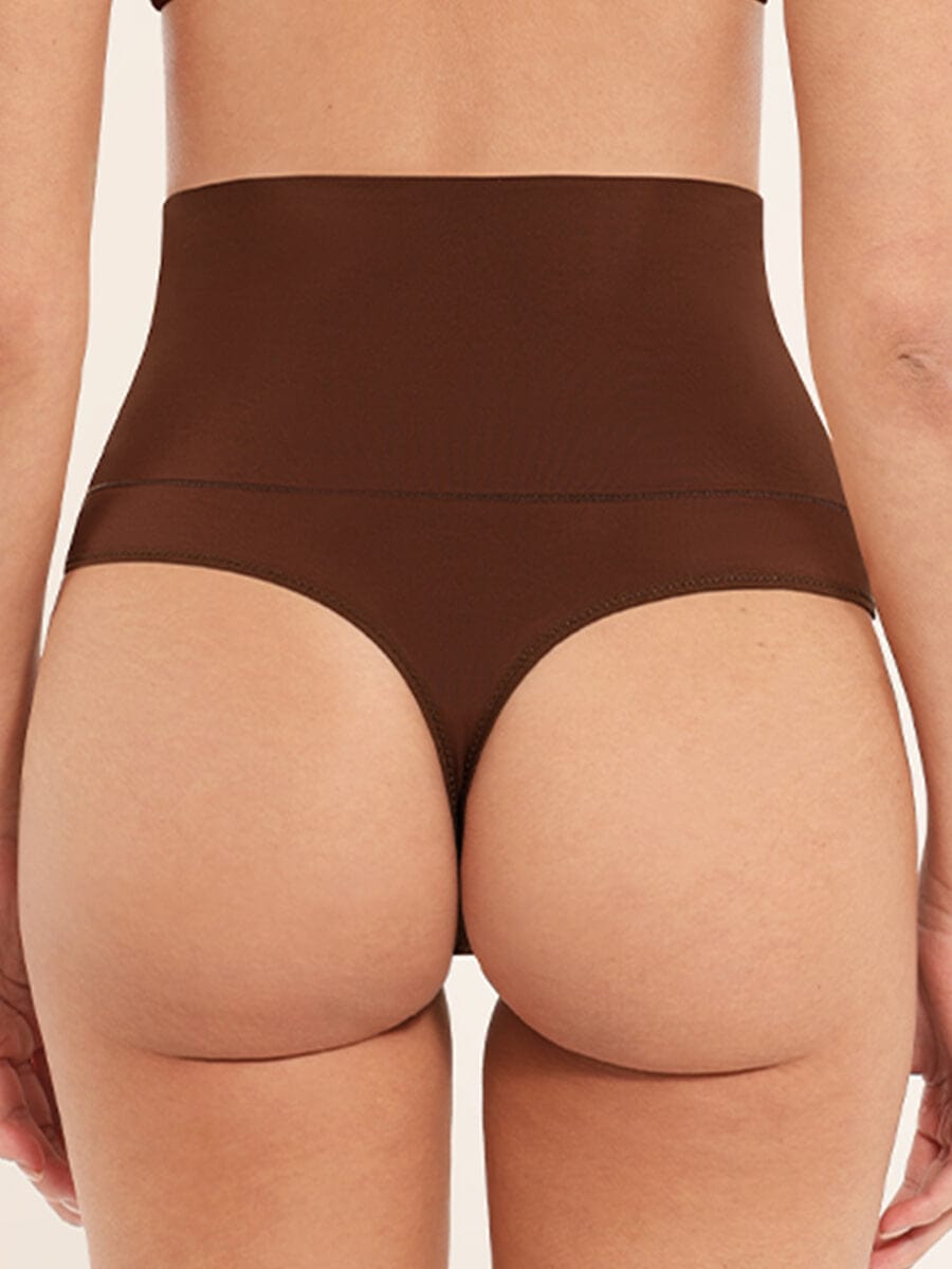 High Waist Tummy Control Thong Panties - Auxieswear