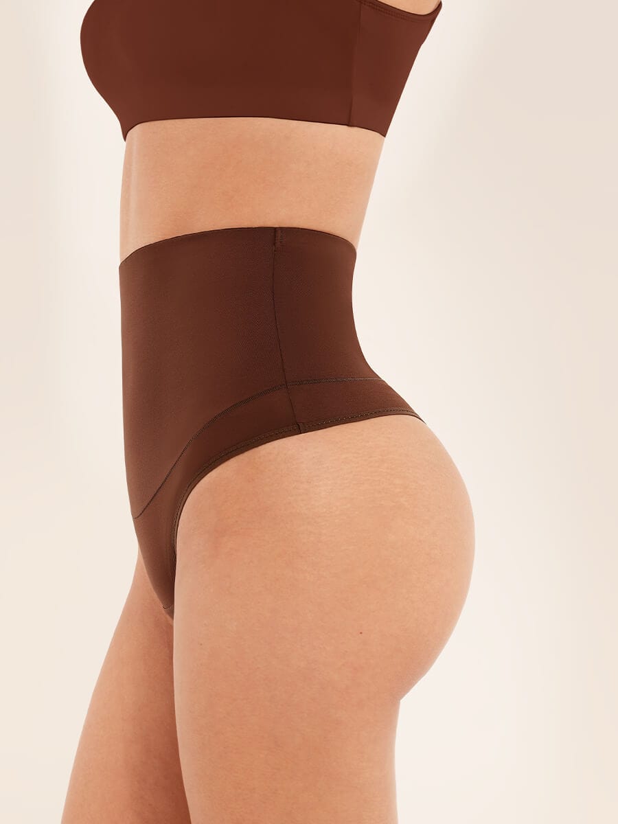 High Waist Tummy Control Thong Panties - Auxieswear