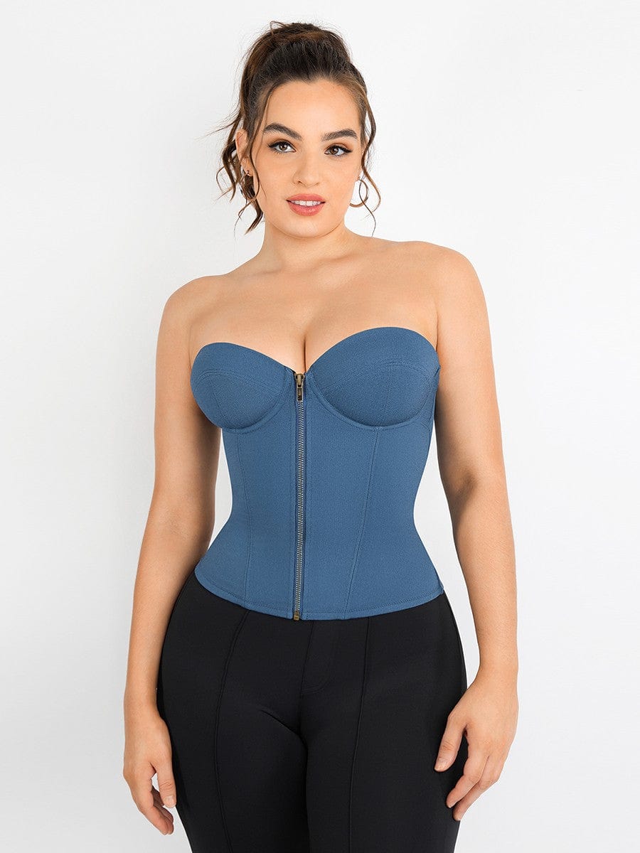 Denim-Style Waist Chincher with Adjustable Back Drawstring