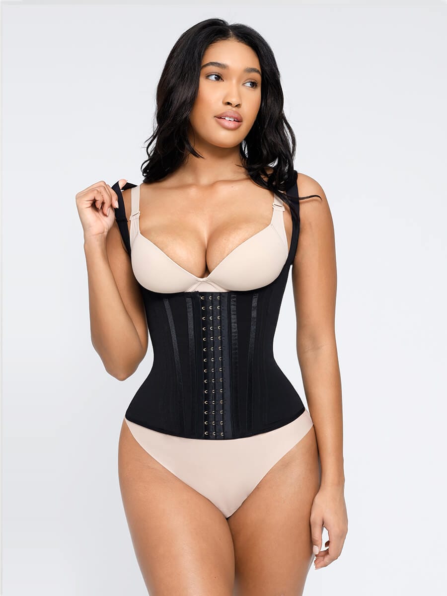 U-Shaped Waist Cincher Vest with 13 Steel Bones - Auxieswear