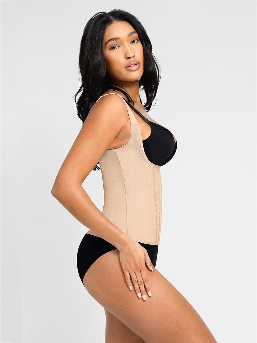 U-Shaped Waist Cincher Vest with 13 Steel Bones
