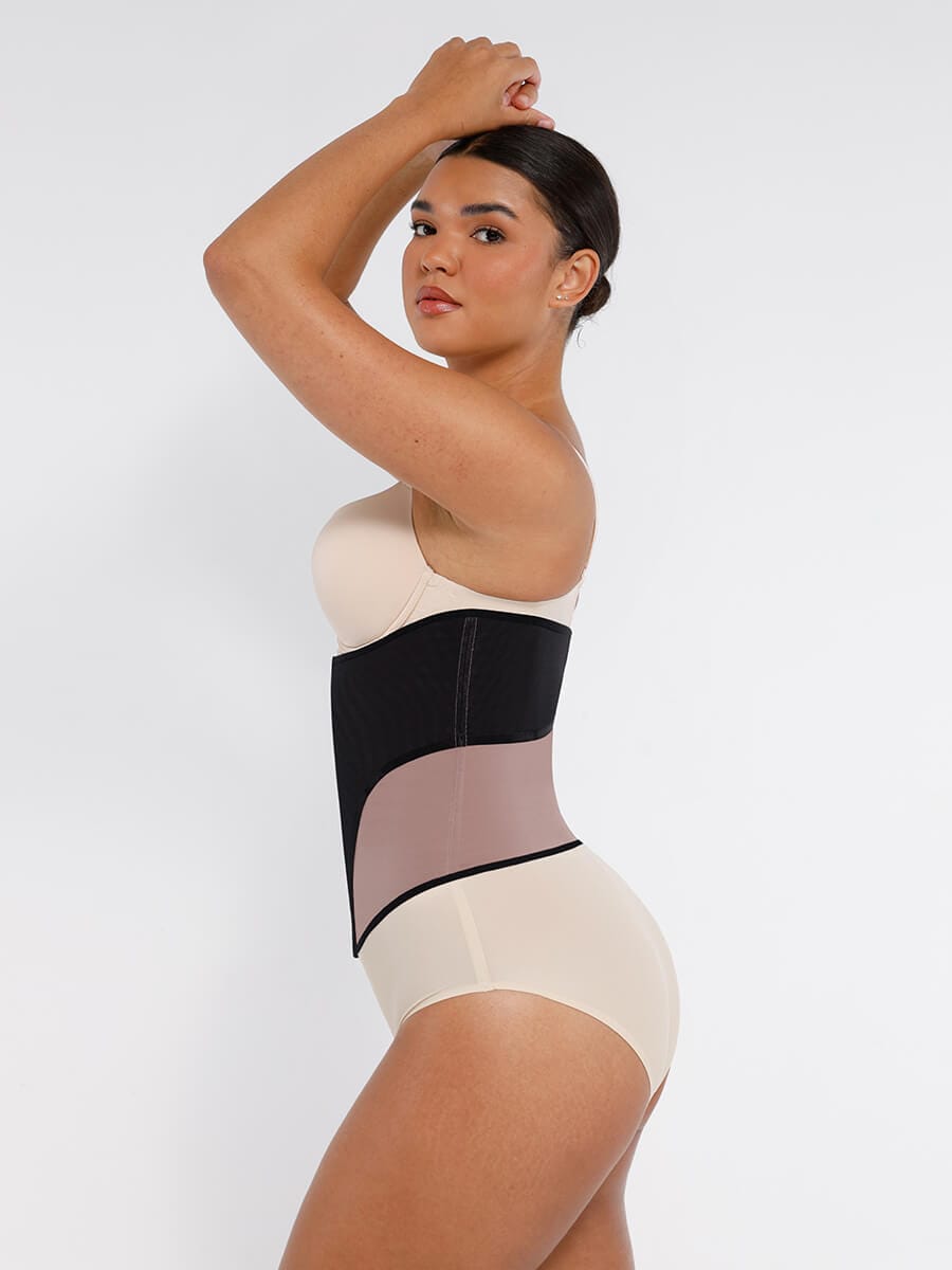 Breathable Mesh Waist Cincher with 9 Steel Bones