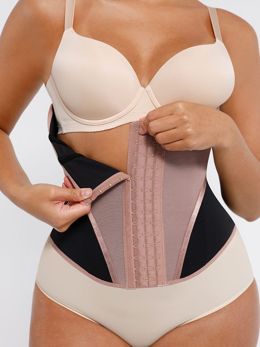 Breathable Mesh Waist Cincher with 9 Steel Bones