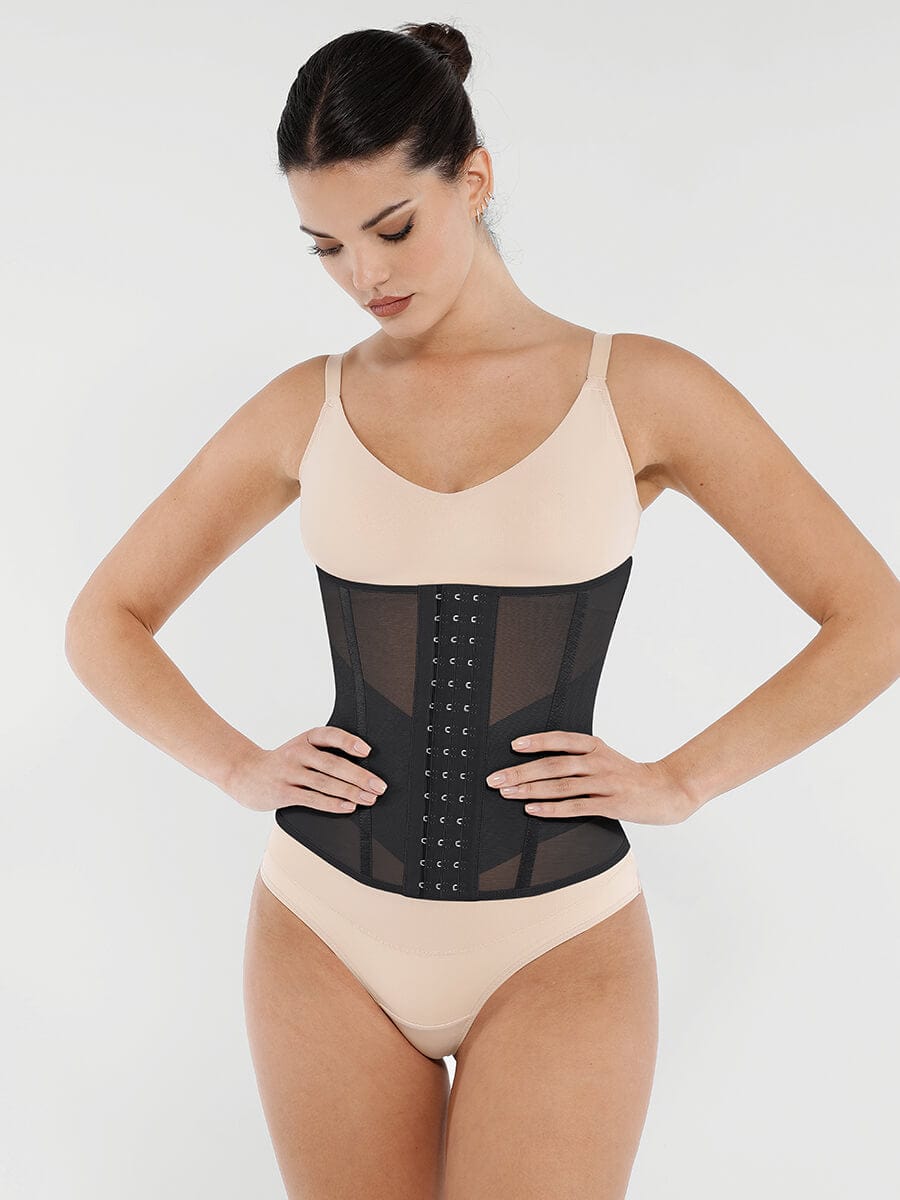 Breathable Mesh Waist Cincher with 7 Steel Bones