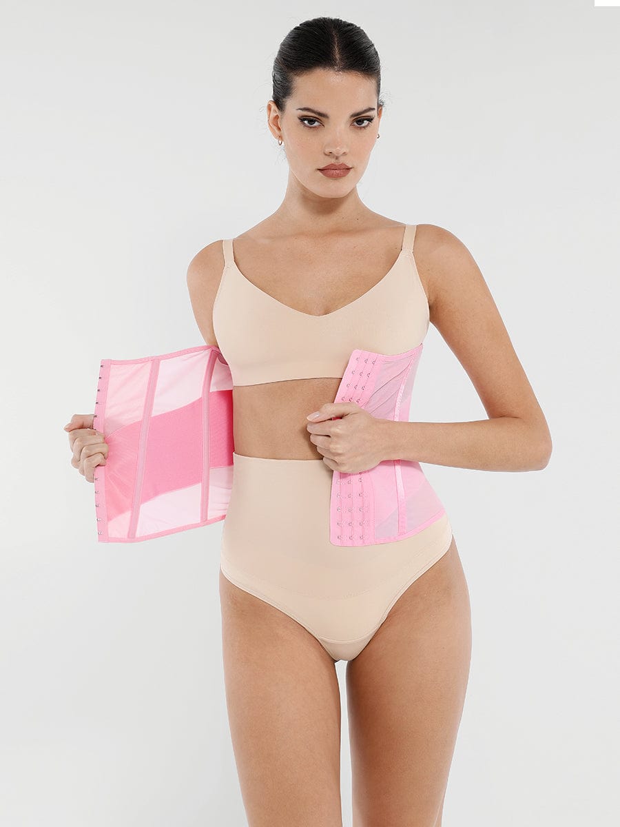 Breathable Mesh Waist Cincher with 7 Steel Bones - Auxieswear