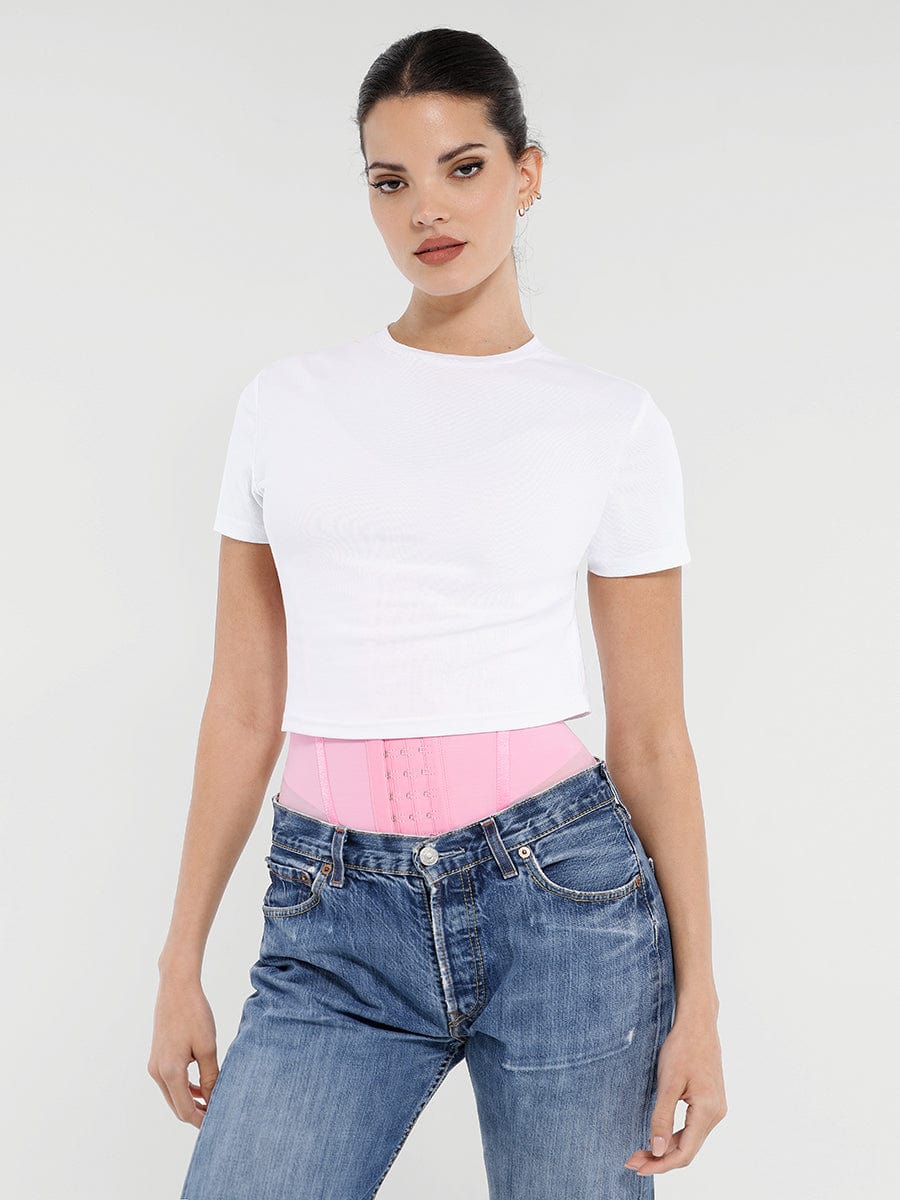 Breathable Mesh Waist Cincher with 7 Steel Bones - Auxieswear