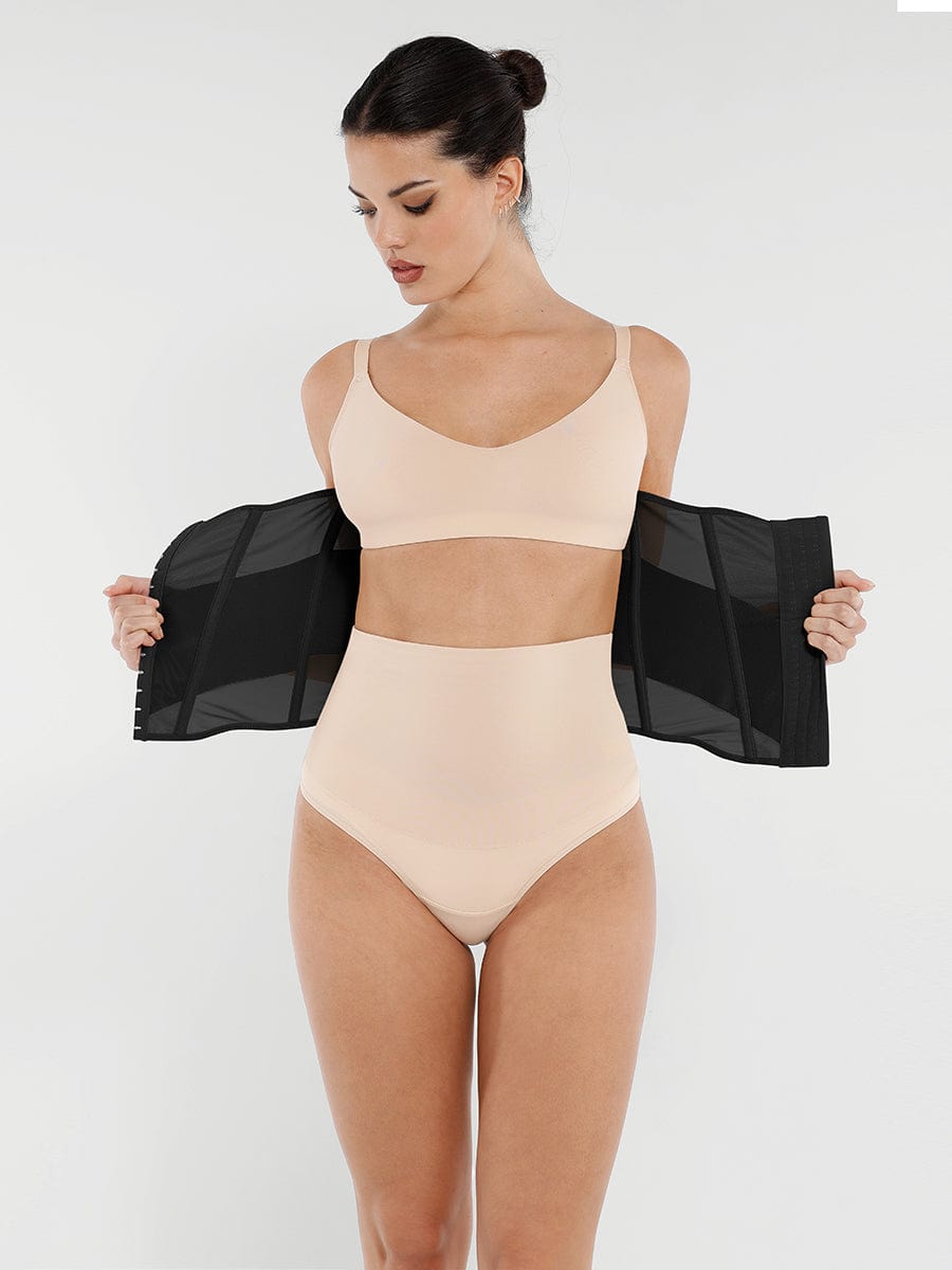 Breathable Mesh Waist Cincher with 7 Steel Bones