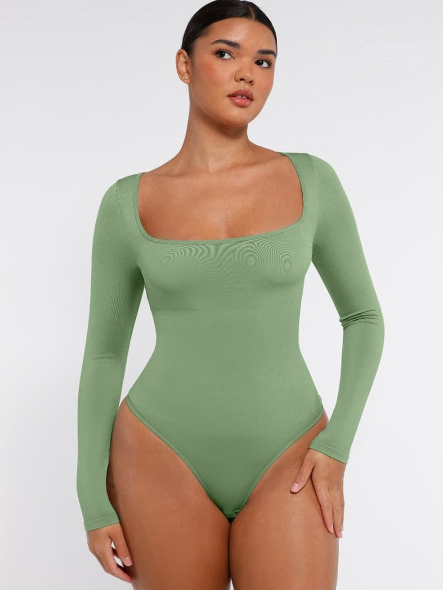 SQUARE NECK WAIST CONTROL BODYSUIT