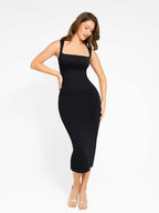 Waist Control Long Shaping Dress With Spaghetti Straps